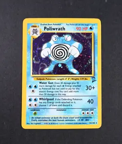 NM- Poliwrath Holo 15/130 Base Set 2 Pokemon Card - Image 1