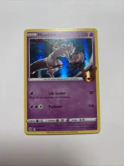 Pokemon Mewtwo TCG Holo Rare Card 056/172 SWSH Trick or Trade Halloween Stamp - Image 1