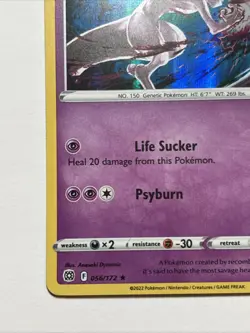 Pokemon Mewtwo TCG Holo Rare Card 056/172 SWSH Trick or Trade Halloween Stamp - Image 5