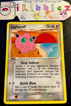 Jigglypuff 65/112 NM Awesome Sunset Artwork EX Fire Red Leaf Green Pokemon Card! - Image 1