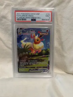 PSA 9 2021 Pokemon Flareon VMax SWSH180 Premium Collection Graded TCG Card. - Image 1