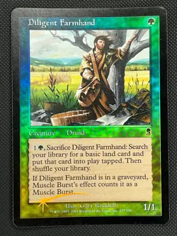 MTG Foil 1X Diligent Farmhand X1 Odyssey Magic - SP/NM - Image 1