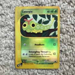 Pokemon TCG Caterpie Reverse Holo Expedition Base Set 96/165 Basic HP40 Common - Image 1
