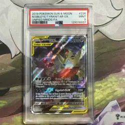 2019 POKEMON SUN & MOON UNIFIED MINDS FULL ART/MEGA SABLEYE & TYRANITAR GX PSA 9 - Image 1