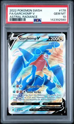 Pokemon Garchomp V (Full Art) 178/189 Swsh10: Astral Radiance Holo PSA 10 - Image 1