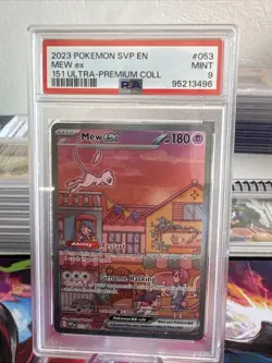 Pokemon TCG 2023 Ultra Premium Collection Mew EX Promo Card #53 PSA 9 Mint - Image 1