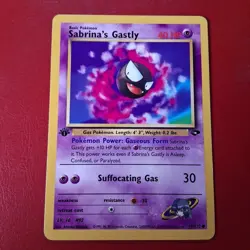 Sabrina's Gastly 97/132 Gym Challenge Regular First Edition Pokemon Card LP Wotc - Image 1