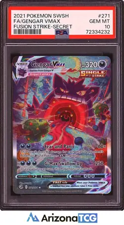 Pokemon 2021 Gengar VMAX 271 Full Art SR Fusion Strike GEM MINT PSA 10 - Image 1