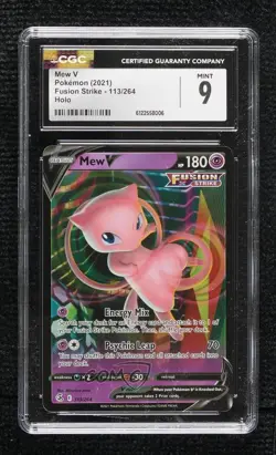 Mew V Pokemon Sword & Shield Fusion Strike CGC 9 Mint - Image 1