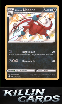Galarian Linoone SV079/SV122 Pokemon Shiny Holo Rare Shining Fates: Shiny Vault - Image 1