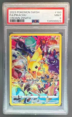 134598823 Pikachu 2023 Pokemon Sword & Shield Crown Zenith #160 PSA 9 - Image 1