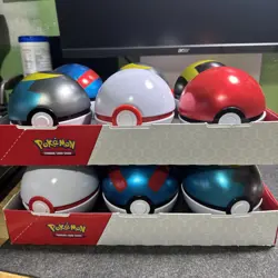 Pokemon Poke Ball Tin Lot Of 12 and display box EMPTY NO PACKS - Image 1