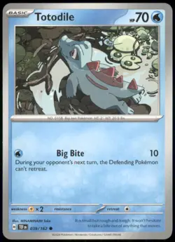 Totodile 039/162 SV05: Temporal Forces Common Normal NM Pokemon TCG - Image 1