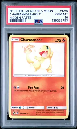 2019 Pokemon Hidden Fates Charmander-Holo #SV6 GEM MT PSA 10 Hidden Fates - Image 1