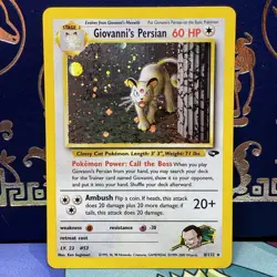 Pokemon TCG Giovanni's Persian 8/132 Gym Challenge Holo Rare LP - Image 1