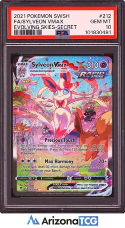 Pokemon 2021 Sylveon VMAX 212 Full Art SR Evolving Skies GEM MINT PSA 10 - Image 1