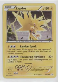 Zapdos Holo Pokemon Black & White Legendary Treasures #46 - Image 1