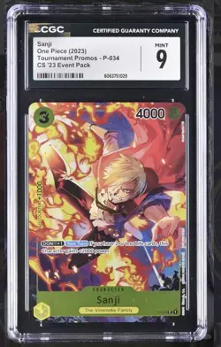 Sanji One Piece (2023)Tournament Promos - P-034CS 23 Event Pack CGC 9 Pop 1 - Image 1