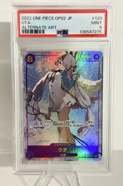 2022 One Piece JPN, Uta, OP02-ALT ART, #120, PSA 9 MINT - Image 1