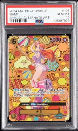One Piece Nami Japanese OP09 OP08-106 Special Alternate Art PSA 10 Gem - Image 1