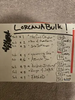 Disney Lorcana TCG Bulk Lot 600+ Cards SETS 1 through 9 (no 4) No Holos + Sorted - Image 2