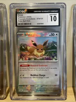 CGC 10 and Pristine 10 Pokemon Card Lot of 6 Cards, Eevee 74, Reshiram 158..... - Image 1