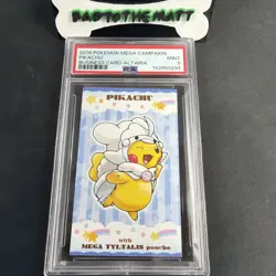 2016 Pokemon Japanese Mega Altaria Poncho Pikachu PSA 9 MINT Business Promo Card - Image 1