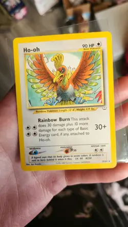 Pokemon Ho-Oh Neo Revelation Card 18/64 Unl. Rare NM near mint Never Played - Image 3