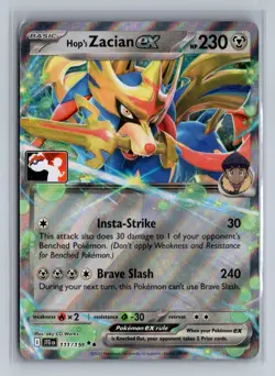 Hop's Zacian ex - Double Rare Prize Pack Series Cards 111/159 NM Holo - Image 1