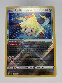 Pokemon TCG Radiant Jirachi Silver Tempest 120/195 Ultra Rare Holo Card - Image 1