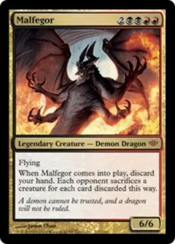MTG Malfegor - Foil, Conflux, Moderately Played, English - Image 1
