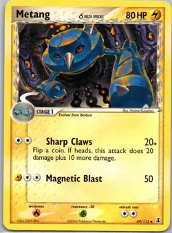 Pokemon TCG Metang δ 49/113 Delta Species LP - Image 1