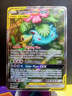 Pokemon TCG: Venusaur & Snivy GX Tag Team#SM299 Sun & Moon Black Star Promo - Image 1