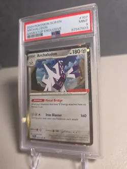 (SWIRL)2024 Pokemon SCR EN-Stellar Crown GamestopExclusive #107 Archaludon PSA 9 - Image 3
