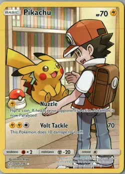 Pikachu (Secret) Secret Rare SM - Cosmic Eclipse 241/236 NM Holofoil - Pokemon - Image 1