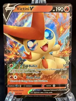 Victini V 021/163 Battle Styles Ultra Rare Pokemon Card LP Holo Sword & Shield - Image 1