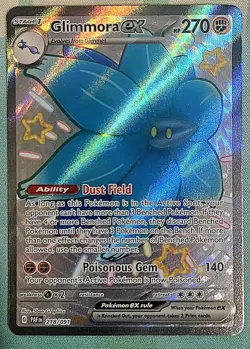 Pokemon Glimmora ex 218/091 Paldean Fates Shiny Ultra Rare Full Art Holo NM - Image 1