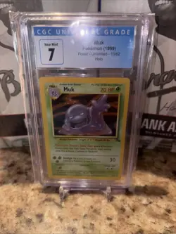 Muk CGC Near Mint 7 Pokemon (1999) Fossil 13/62 Holo Pokemon - Image 2