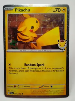 Pokemon TCG Pikachu 051/162 30th Anniversary 2026 Pokemon Day Promo Cosmos Holo - Image 1