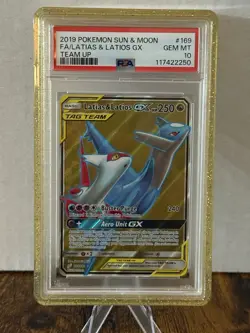 Pokemon Team Up Latias & Latios GX Tag Team #169 PSA 10 w/Limited Edition Guard - Image 1