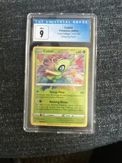CELEBI AMAZING RARE 2020 POKEMON SWSH VIVID VOLTAGE 009/185 CGC 9 MINT - Image 1