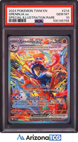 Pokemon 2024 Greninja ex 214/167 Tera SIR Twilight Masquerade GEM MINT PSA 10 - Image 1