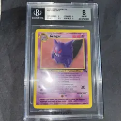 Gengar 20/62 Fossil Regular Beckett GRADED 8 NM pokemon Rare Non Holo Vintage - Image 1