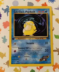 Pokemon TCG Sabrina's Psyduck 99/132 *1st Edition* Gym Challenge 2000 - Image 1