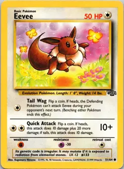 Eevee 51/64 Jungle MP Pokemon TCG - Image 1