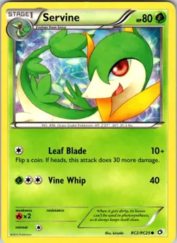 Servine RC2/RC25 Legendary Treasures: Radiant Collection Pokemon LP Holo - Image 1