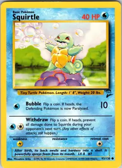 Squirtle 093/130 Base Set 2 Pokemon LP Normal - Image 1