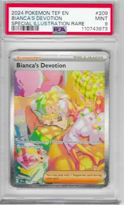 2024 POKEMON TEF EN BIANCA'S DEVOTION #209 SPECIAL ILLUS. RARE PSA 9 MINT NEW - Image 1