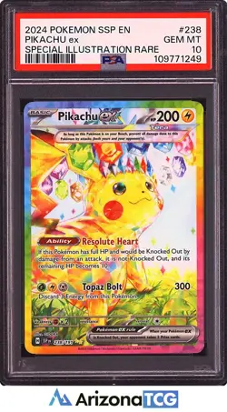 Pokemon 2024 Pikachu ex 238/191 Full Art SIR Surging Sparks GEM MINT PSA 10 - Image 1