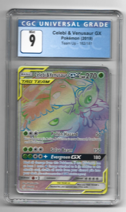 Pokemon Celebi & Venusaur GX SM Team Up 182/181 Secret Rare Full Art Holo 270 HP - Image 1